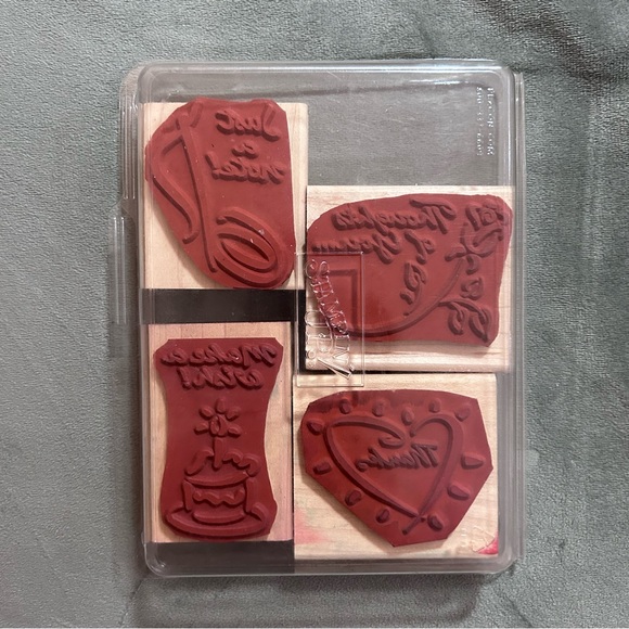 Stampin’ Up! 1999 4-pc wood stamps - NOTABLE NOTES - Picture 2 of 3